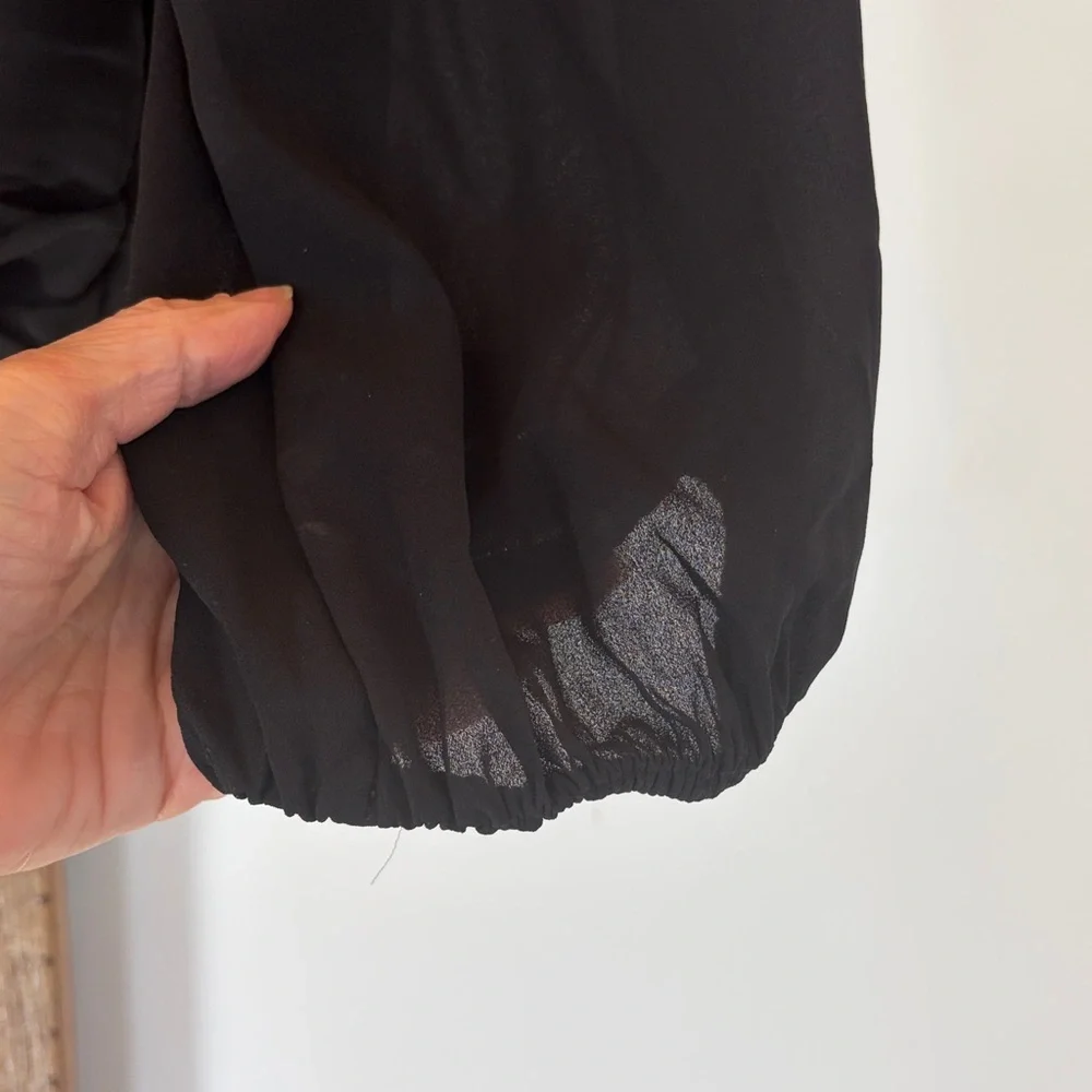 Abercrombie & Fitch Small Black Wrap-Style Cropped Blouse